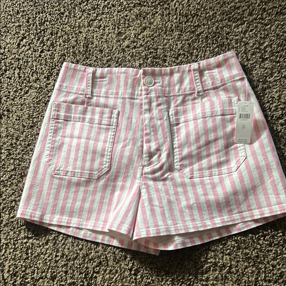 Maeve Collette shorts pink and white striped